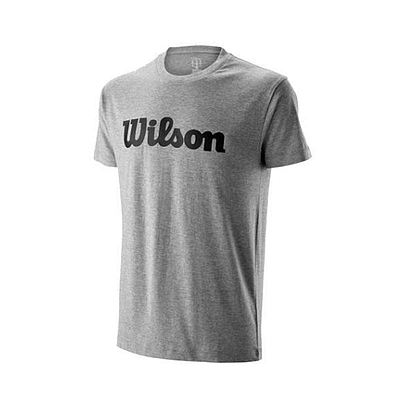 WILSON M SCRIPT COTTON TEE HTHR GRY/BLK