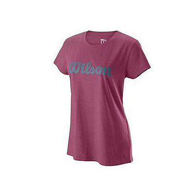 WILSON W SCRIPT COTTON TEE II PLUM/FLINT