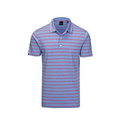 DUNNING COMRIE JERSEY GOLF SHIRT SURF BLUE HEATHER/ROOT