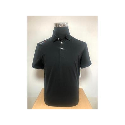 RALPH LAUREN SS KC PF-SHORT SLEEVE-KNIT POLO BLACK