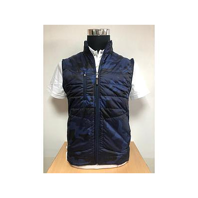 RALPH LAUREN FZ VEST M2-SLEEVELESS-KNIT FRENCH NAVY/CAMO WOVEN