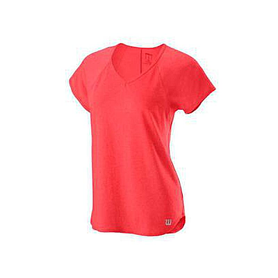 WILSON W TRAINING V-NECK TEE CAYENNE