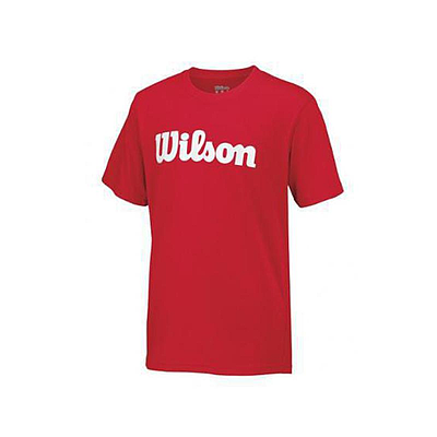 WILSON  MENS SCRIPT COTTON TEE RED/WHT