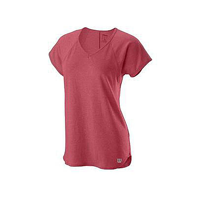 WILSON W TRAINING V-NECK TEE HOLLY BRY