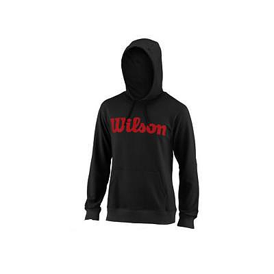 WILSON M SCRIPT COTTON PO HOODY BLK/RED