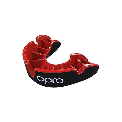 Self-Fit Silver Adult Mouthguard - Black/Red