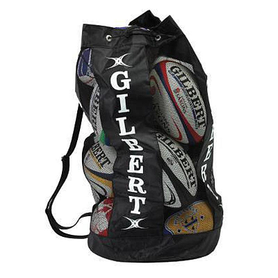 RUGBY BAG-BREATHABLE BALL (12 BALLS) BLK -