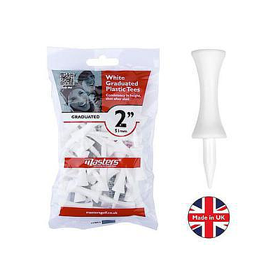 MASTERS PLASTIC GRADUATED TEES 2 WHT (25PCS) -