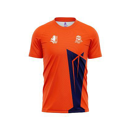 ICC WC T20 ROUND NECK TSHIRT STRIPE JERSEY NETHERLANDS