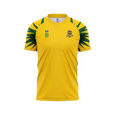 ICC WC T20 ROUND NECK TSHIRT STRIPE JERSEY SOUTH AFRICA